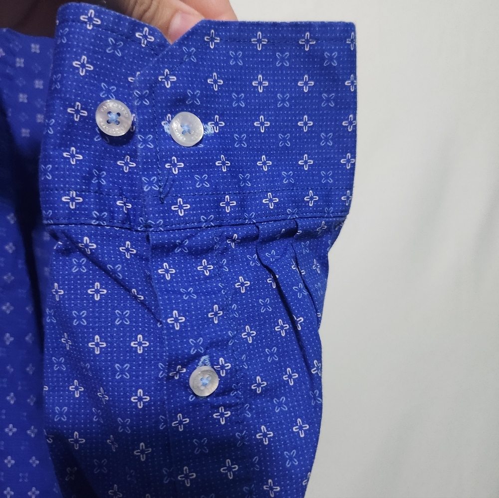 Tailorbyrd Collection Blue Patterned Button Up Me… - image 4